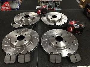 DISCO DE FRENO RANURADO LOTUS ELISE MK2 PERFORADO CRUZADO PASTILLAS DE FRENO DELANTERAS TRASERAS - Imagen 1 de 1