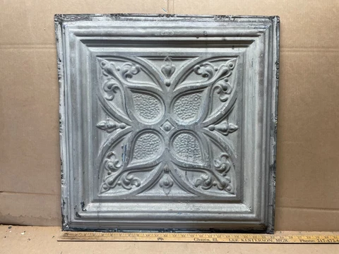 1pc 24" x 24" Full Piece Antique Ceiling Tin Vintage Reclaimed Salvage Art Craft Cover