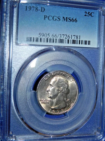 1978-D 25C Washington Quarter-PCGS #5905 Grade MS66--500-1 Cover
