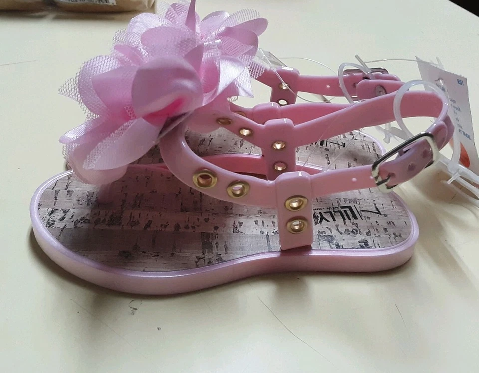 LILLY OF NY SANDALIAS NIÑAS CON FLOR DE TUL GRANDE TALLAS 5,6,7,11 ROSA Foto 1 de 3