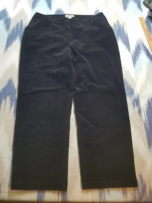 LL Bean Corduroy Pants Womens 18 Reg Blue Curvy Fit High Rise Small Wale Relaxed - Image 1 of 4