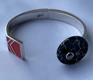 Karl Lagerfeld Bold Colour Block Enamel/Resin Bangle with Crystal from Swarovski - Picture 1 of 17
