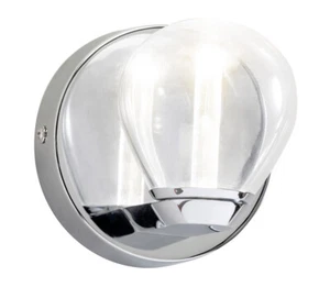 Barcley LED Chrome And Crystal Glass Wall Sconce Wall Light - Picture 1 of 1