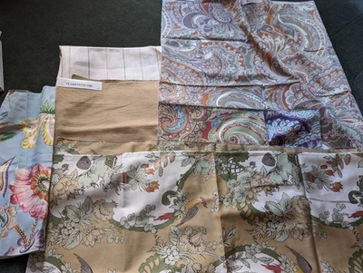 Clarence House Animal Birds Abstact Fabric Remnant Sample Lot DIY Upcycle  - Image 1 of 4