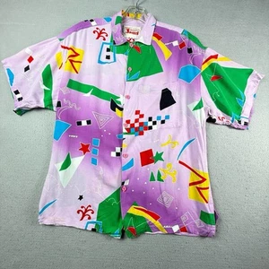 Camisa Hawaiana Vintage Surf Line Hawaii Original Jams Colorida Geométrica Pequeña - Imagen 1 de 11
