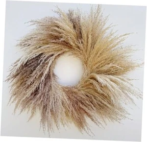 23'' Natural Pampas Grass Wreath for Indoor Decor, Handmade Natural Ivory&taupe - Picture 1 of 8