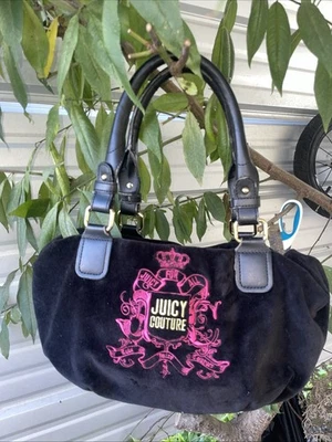 Bolso Juicy Couture vintage Royal Juicy Couture negro terciopelo jugoso bolso años 2000 Y2K Foto 1 de 4