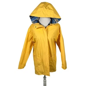 Misty Harbor Yellow Raincoat Hooded Jacket Lined Classic PVC Womens Size S - Picture 1 of 15