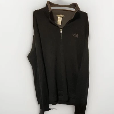 Мужской большой черный пуловер The North Face серии A5 на молнии 1/4 свитер из шерстяной смеси - Изображение 1 из 4