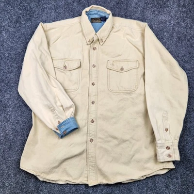 Camisa Roper Para Hombres Mediana Grande Tostada Espiga Botón Occidental Frontal Denim Cuello Foto 1 de 4