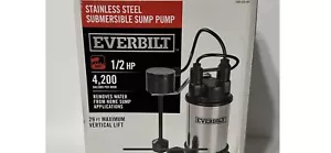 Everbilt Submersible Sump Pump Stainless Steel 4200 GPH 1/2 HP - Picture 1 of 1