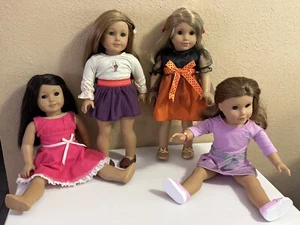 American Girl Doll Dolls 18” Lot Of 4 w/ Cloths Dresses Nice - Picture 1 of 13