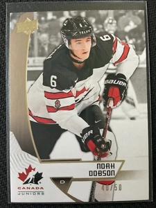 Noah Dobson 2019 UD Team Canada Juniors Midnight Parallel RC Card #40/50 - Picture 1 of 1