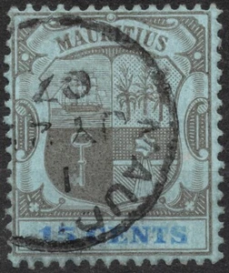 SG171 SN:#133 1907 15 c MAURITIUS Wappen 1904-1907 , HH - Bild 1 von 2