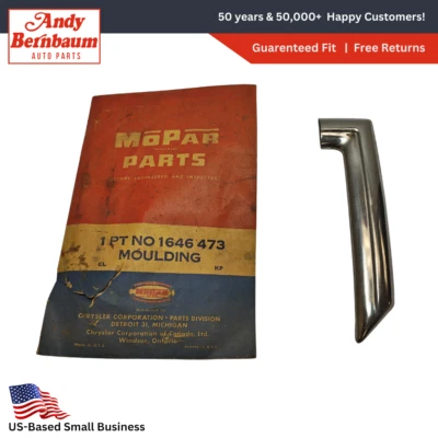 1956 Plymouth Belvedere Front Left Door Upper Small Chrome Molding 1646473 NOS. Foto 1 de 4