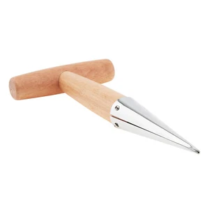 Stainless Steel Tip Hole Punch Seed Planter for Gardening, Wood T Shaped Handle - Picture 1 of 7