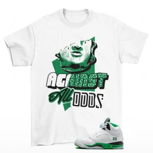 All Odds Shirt White to Match Jordan 5 Retro Lucky Green DD9336-103 - Picture 1 of 2