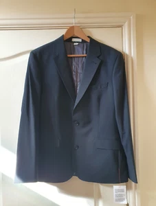 TUTA UOMO NOAK SKINNY BLU NAVY BLAZER GIACCA UK 40" corta NUOVA con porta indumenti - Foto 1 di 17