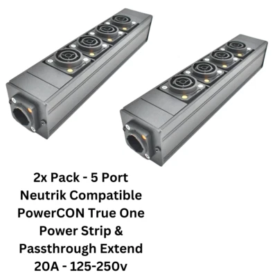 Neutrik Compatible PowerCon TrueOne 1 Tira de Alimentación Quad Box Breakout Split Paquete de 2 Foto 1 de 4