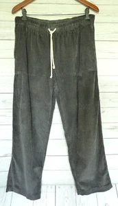 Aerie Women's Pants Medium Grey GrayCorduroy Drawstring Wide Leg Casual Boho - Picture 1 of 6