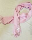 YSL Yves Saint Laurent 100% wool fringe scarf pink 