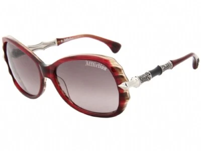 Affliction Sunglasses Lizette Burgundy Silver with Case Tag and Box - Image 1 of 3