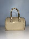 Cromia Top Handle Beige Patent Leather Bag
