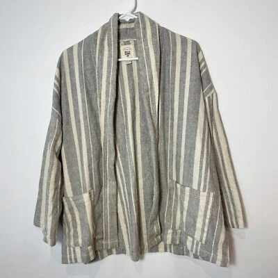 Chaqueta cárdigan Billabong para mujer Live Out a rayas gris bolsillos en S de gran tamaño Foto 1 de 4