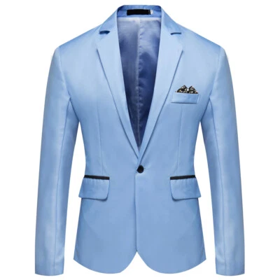 Chaqueta de Esmoquin Para Hombre Solapa Muescada Un Botón Traje Blazer para Cena Boda Baile de graduación Foto 1 de 4