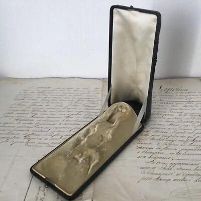 Ecrin Sabot A Bijoux Ancien en Cuir XIXè Victorian French Leather Jewel Case Box - Photo 1/4