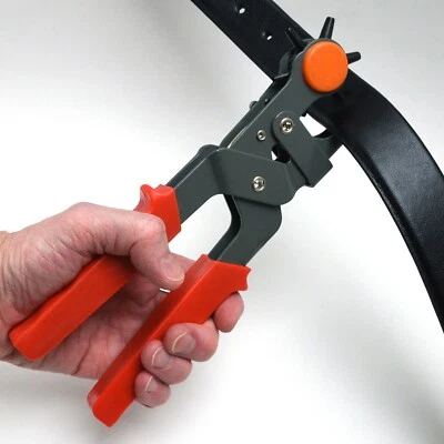 Perforadora de cuero resistente 6 tamaños agujeros 9-1/2" alicates de mano punzones de cinturón Foto 1 de 4