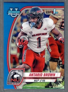 2024 Bowman University Chrome Antario Brown Blue Refractor Northern Illinois SP - Picture 1 of 2