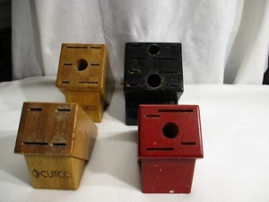 Lot of 4 Cutco Knife Storage Honey Oak Wooden Block Holder U.S.A-Shipping $34 - Picture 1 of 4