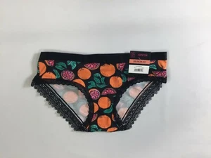Womens No Boundaries Black Multicolor Fruit Cotton Hipster Briefs NEW! NWT - Picture 1 of 4