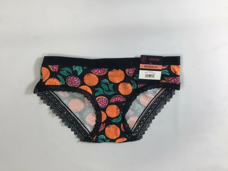 Calzoncillos hipster de algodón frutal multicolor negro No Boundaries para mujer ¡NUEVOS! Nuevo con etiquetas Foto 1 de 4