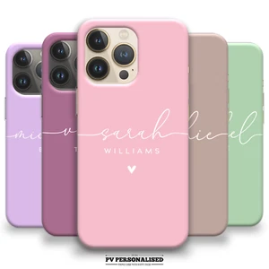 For iPhone 12 11 13 14 XR 15 Personalised Name Phone Case Soft Silicone Cover - Picture 1 of 23