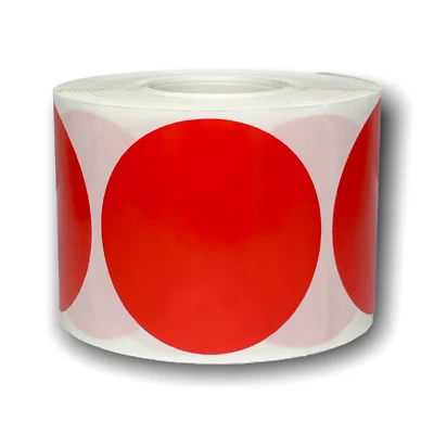 Zebra Rollo 2" Round Red Direct Thermal Labels Self-Adhesive Stickers 750 PCS - Image 1 of 3
