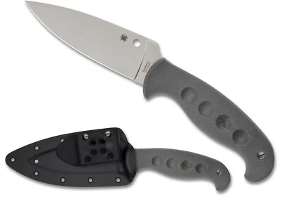 SPYDERCO Temperance Fixed Blade, CPM Cru-Wear Steel, W/Boltaron Sheath, FB05PGY - Image 1 of 3