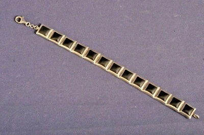 Esprit Armband 925 Silber & schwarzen Steinen massiv Bracelet Silver - Bild 1 von 4