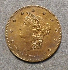 D172 Game Counter: Fuld & Rulau Fiv-7, $5 Gold Size, brass, 22mm - Picture 1 of 2
