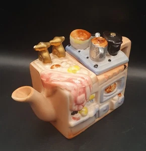 Vintage Neuheit Miniatur Porzellan Küchenspüle Teekanne - Bild 1 von 10