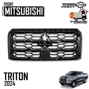 Mitsubishi Front Grille Gloss Black NE Fit Triton L200 4-Door 23-25 Premium - Picture 1 of 11