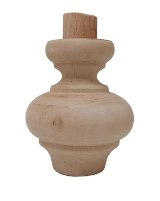 PIEDE PIEDINO LEGNO GREZZO NATURALE H. MM 84 X Ø 70 CON SPINA H. MM 15 X Ø 23 - Immagine 1 di 4