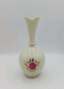 Jarrón Lenox 8" Rose Bud con ribete dorado y diseño floral - Imagen 1 de 11