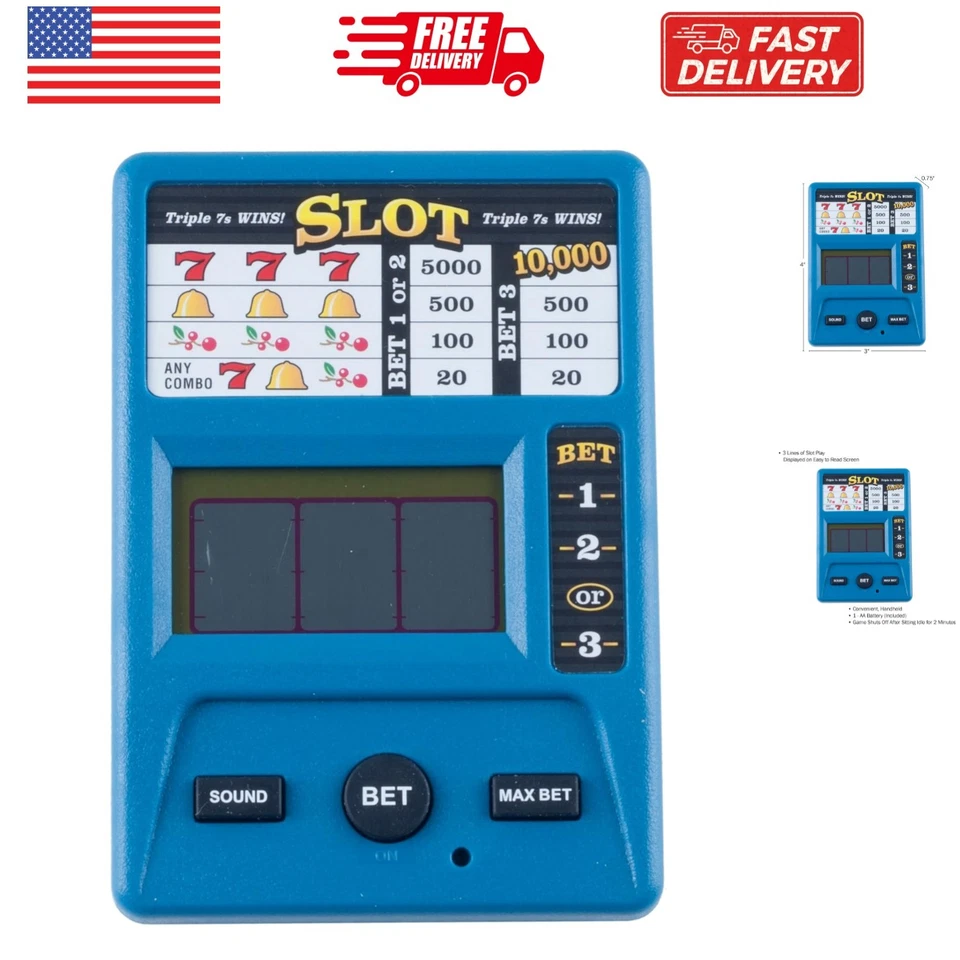 Electronic Handheld Casino Slot Machine Game Triple 7s Battery Operated 1 AAA