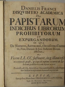Index verbotene Bücher Librorum prohibitorum - Latein Francke Erstausgabe 1684 - Picture 1 of 12