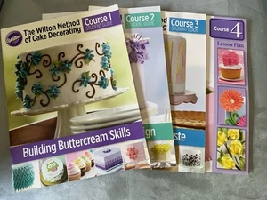 4 WILTON COURSE BOOKS #s 1(Rare) ,2,3 4 Cakes,Flowers,Fondant,Paste,Decorating - Picture 1 of 9
