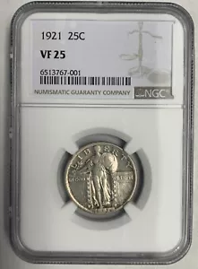 1921 Standing Liberty Quarter, VF25 NGC (6433) - Picture 1 of 3