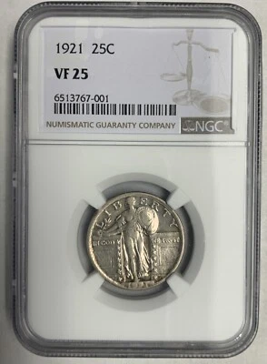 1921 Standing Liberty Quarter, VF25 NGC (6433) - Image 1 of 3