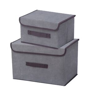 Storage Box Fold Nonwoven Fabric Gray Home Supplies Clothing Organizer Cosmetics